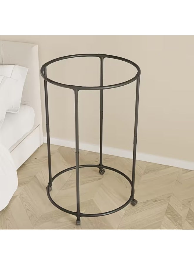 هابي هوم ستاند ملابس دائري متحرك بعجلات – شماعة ملابس معدنية قائمة بذاتها بزاوية دوران 360 درجة – منظم ملابس أرضي متعدد الاستخدامات للمنازل والمحلات التجارية والبوتيكات – تصميم عملي بثبات عالي وقدرة تحمل قوية وسهل التركيب - Image 5